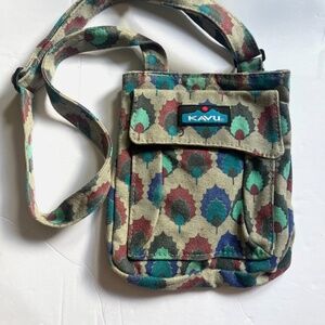 Kavu Keeper Limited Edition Peacock Pattern Crossbody Purse Shoulder Bag
